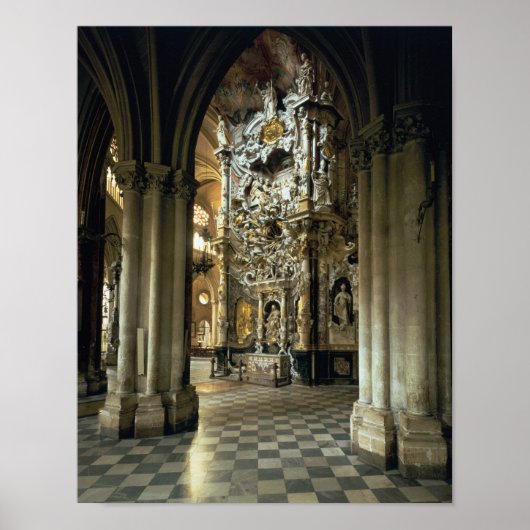 Uitzicht van het altaar en het "Transparente", c.1 Poster (Voorkant)