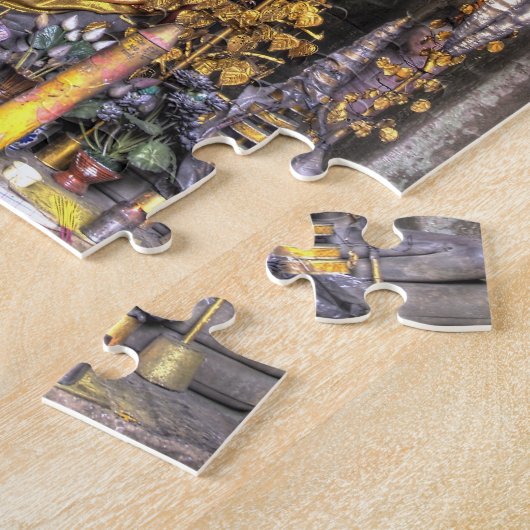 Uitzicht van het altaargebied in de boeddhistische legpuzzel (Zijkant)