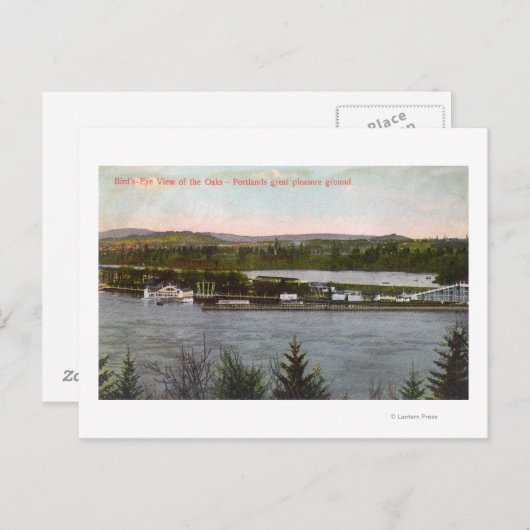 Uitzicht van het Amusement Park Oaks Briefkaart (Voorkant / Achterkant)