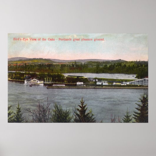 Uitzicht van het Amusement Park Oaks Poster (Voorkant)