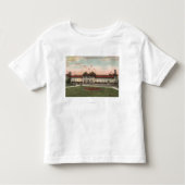 Uitzicht van het badpaviljoen kinder shirts (Voorkant)