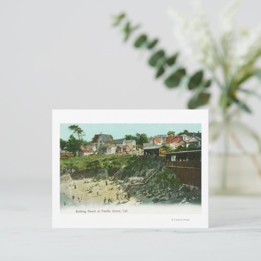 Uitzicht van het badstrand briefkaart (Staand voorkant)