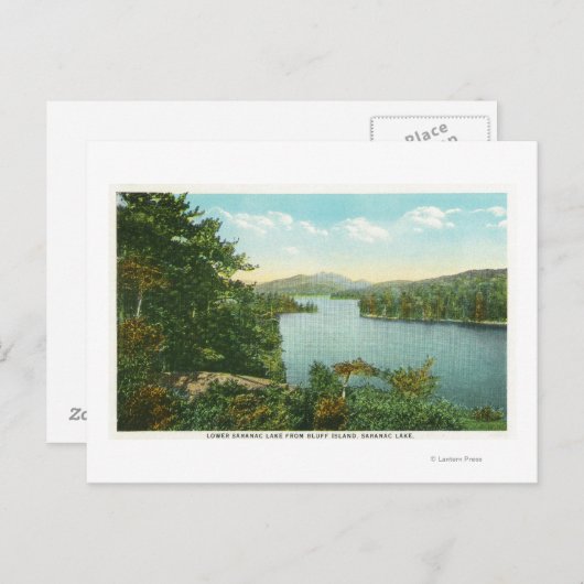 Uitzicht van het benedenmeer van het meer van Bluf Briefkaart (Voorkant / Achterkant)