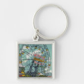 Uitzicht van het beroemde reuzenrad sleutelhanger (Voorkant)