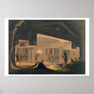 Uitzicht van het binnenland van de Catacombs te Al Poster