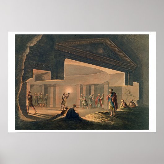 Uitzicht van het binnenland van de Catacombs te Al Poster (Voorkant)