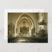 Uitzicht van het binnenland van de kerk met briefkaart (Voorkant / Achterkant)