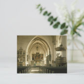Uitzicht van het binnenland van de kerk met briefkaart (Staand voorkant)