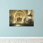Uitzicht van het binnenland van de kerk met canvas afdruk (Insitu (Houten vloer))
