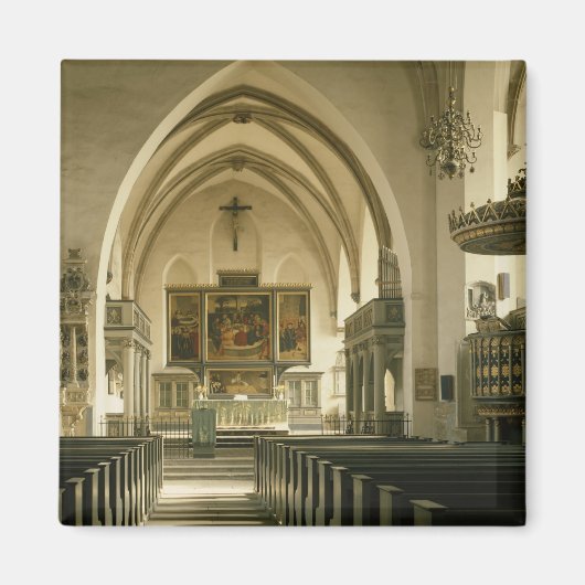 Uitzicht van het binnenland van de kerk met magneet (Voorkant)