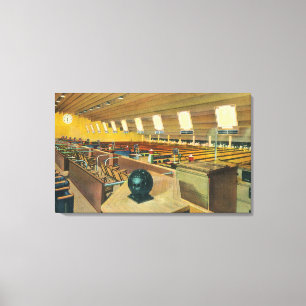 Uitzicht van het binnenland van het Sunset Bowling Canvas Afdruk