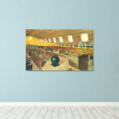 Uitzicht van het binnenland van het Sunset Bowling Canvas Afdruk (Insitu (Houten vloer))