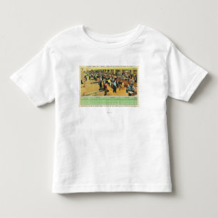 Uitzicht van het binnenland van het Sunset Bowling Kinder Shirts