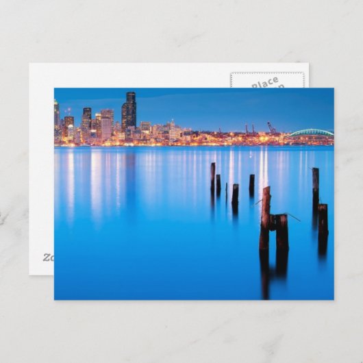 Uitzicht van het blauwe uur in het centrum van Sea Briefkaart (Voorkant / Achterkant)