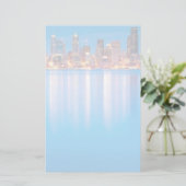 Uitzicht van het blauwe uur in het centrum van Sea Briefpapier (Staand voorkant)