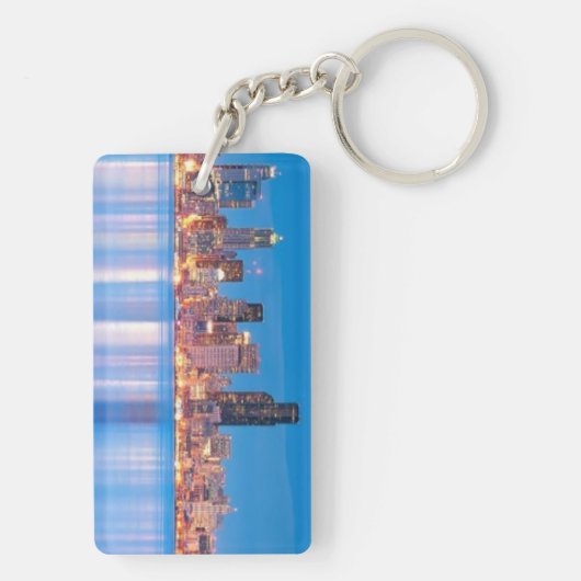 Uitzicht van het blauwe uur in het centrum van Sea Sleutelhanger (achterkant)