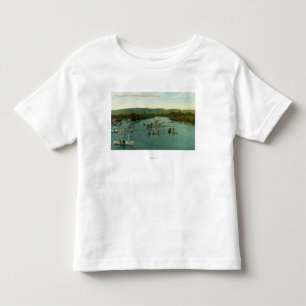 Uitzicht van het Boatmeer op het Watsonville-meer Kinder Shirts