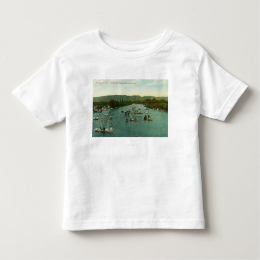 Uitzicht van het Boatmeer op het Watsonville-meer Kinder Shirts (Voorkant)