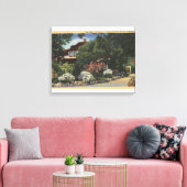 Uitzicht van "het Boerderij", Carole Lombard's Hou Canvas Afdruk (Insitu (Woonkamer))