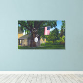 Uitzicht van het Boerderij Historic Scythe Tree Canvas Afdruk (Insitu (Houten vloer))