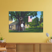 Uitzicht van het Boerderij Historic Scythe Tree Canvas Afdruk (Insitu (Woonkamer))