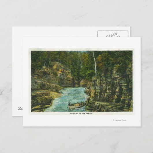 Uitzicht van het Bot Op de Rapids kijken Briefkaart (Voorkant / Achterkant)