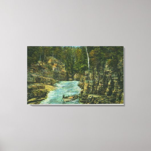 Uitzicht van het Bot Op de Rapids kijken Canvas Afdruk (Voorkant)