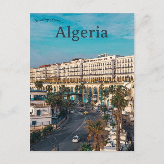 Uitzicht van het Briefkaart Algiers Algerije (Voorkant)
