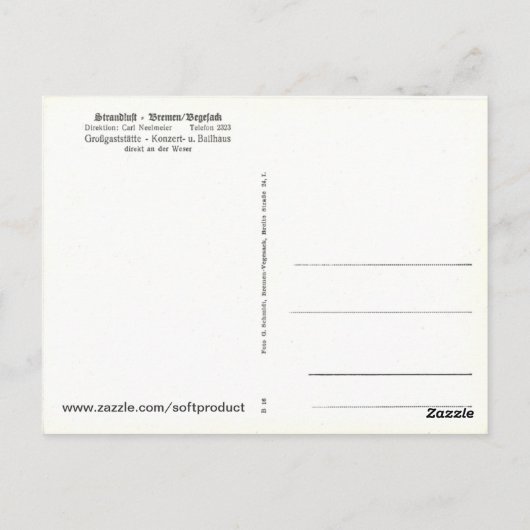  Uitzicht van het Briefkaart Bremen/Vegesack (Achterkant)