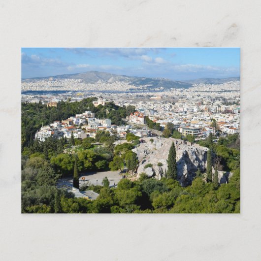 Uitzicht van het Briefkaart van Athene Acropolis (Voorkant)