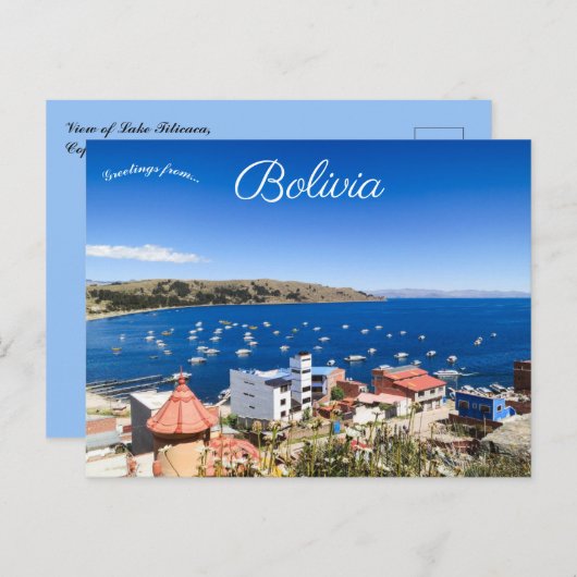 Uitzicht van het Briefkaart van de Bolivia van het (Voorkant / Achterkant)