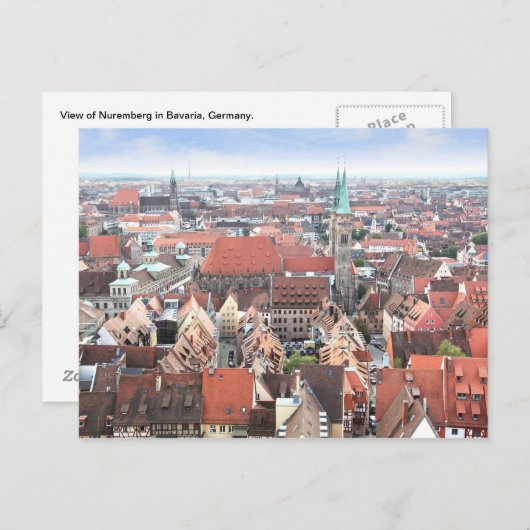 Uitzicht van het Briefkaart van Neurenberg (Voorkant / Achterkant)