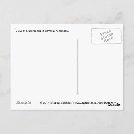 Uitzicht van het Briefkaart van Neurenberg (Achterkant)