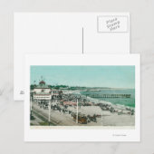 Uitzicht van het casino, het strand en de pier briefkaart (Voorkant / Achterkant)