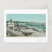 Uitzicht van het casino, het strand en de pier briefkaart (Voorkant)