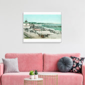 Uitzicht van het casino, het strand en de pier canvas afdruk (Insitu (Woonkamer))