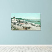 Uitzicht van het casino, het strand en de pier canvas afdruk (Insitu (Houten vloer))