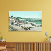 Uitzicht van het casino, het strand en de pier canvas afdruk (Insitu (Woonkamer))