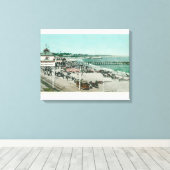 Uitzicht van het casino, het strand en de pier canvas afdruk (Insitu (Houten vloer))