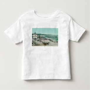 Uitzicht van het casino, het strand en de pier kinder shirts