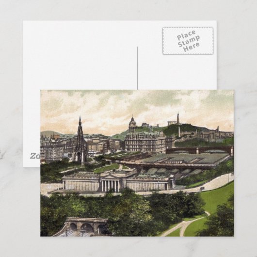 Uitzicht van het Castle Edinburgh Briefkaart (Voorkant / Achterkant)