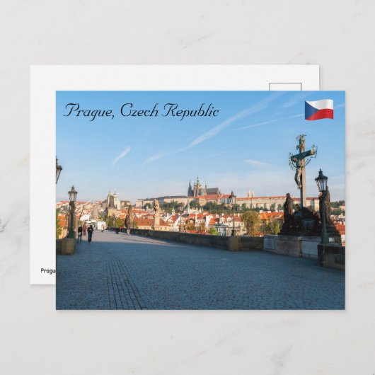 Uitzicht van het Castle vanaf de brug Charles in P Briefkaart (Voorkant / Achterkant)