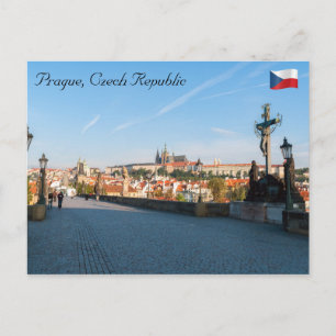 Uitzicht van het Castle vanaf de brug Charles in P Briefkaart