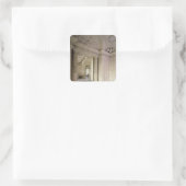 Uitzicht van het centrale gebouw 1642-51 vierkante sticker (Tas)