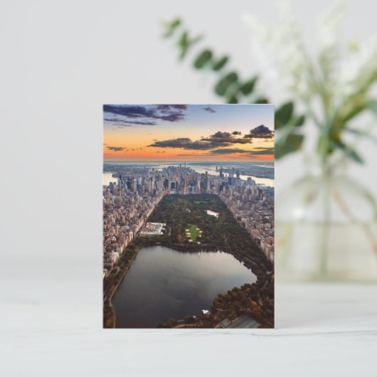 Uitzicht van het centrale park in Sunset Briefkaart (Staand voorkant)