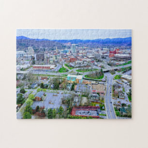 Uitzicht van het centrum van Asheville Aerial Legpuzzel