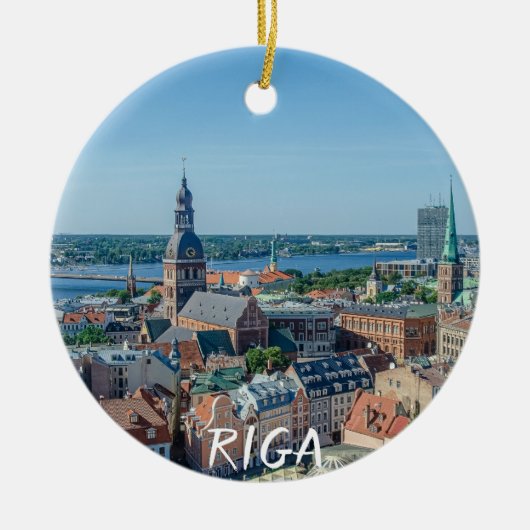 Uitzicht van het centrum van de stad Riga van bove Keramisch Ornament (Voorkant)