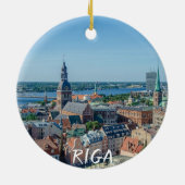 Uitzicht van het centrum van de stad Riga van bove Keramisch Ornament (Achterkant)