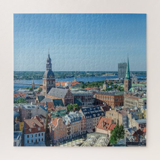 Uitzicht van het centrum van de stad Riga van bove Legpuzzel (Verticaal)
