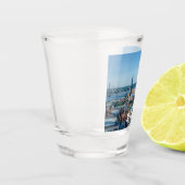 Uitzicht van het centrum van de stad Riga van bove Shot Glas (Links)